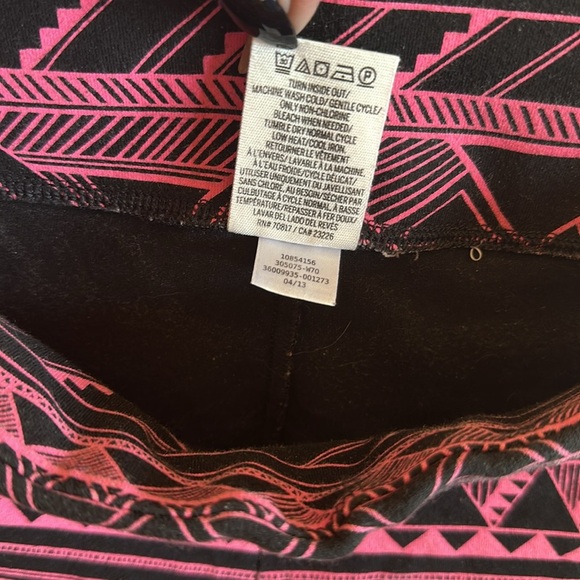 Pink Victorias Secret Leggings Size Large Geometric Print Black/Pink High Rise - Picture 8 of 13